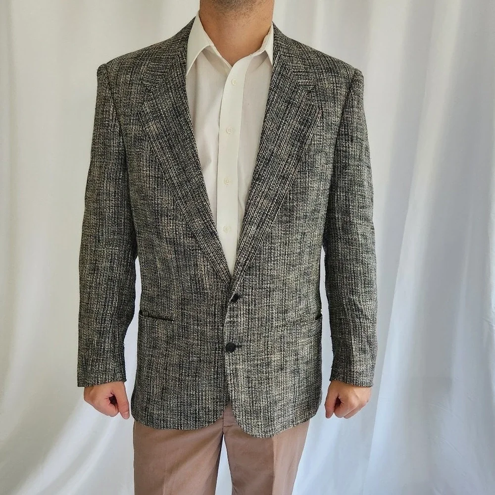Vintage Black and Tan Knit Blazer